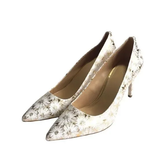 🆕Michael Kors Flex Dorothy Classic White Gold Mid Heel Pumps - Picture 3 of 9